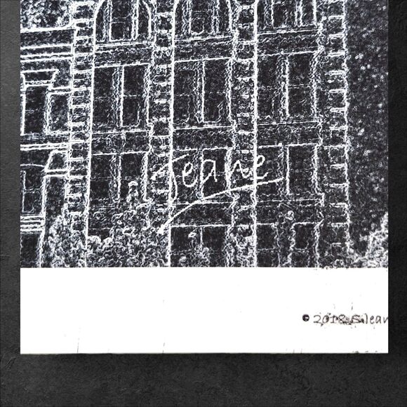 Shirley A. Jeane “Night in the City” Black & White Skyline Watercolor Print 2018 - Picture 4 of 10